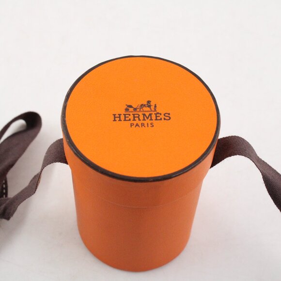 Pre-Owned Hermes Psyche Geometry 100% Silk Twilly Scarf in Orange Multicolor - Picture 8 of 12